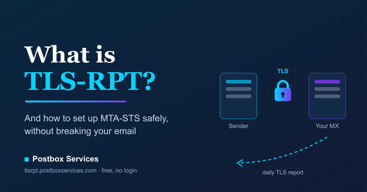 What is TLS-RPT and how to set up MTA-STS safely - Postbox Services