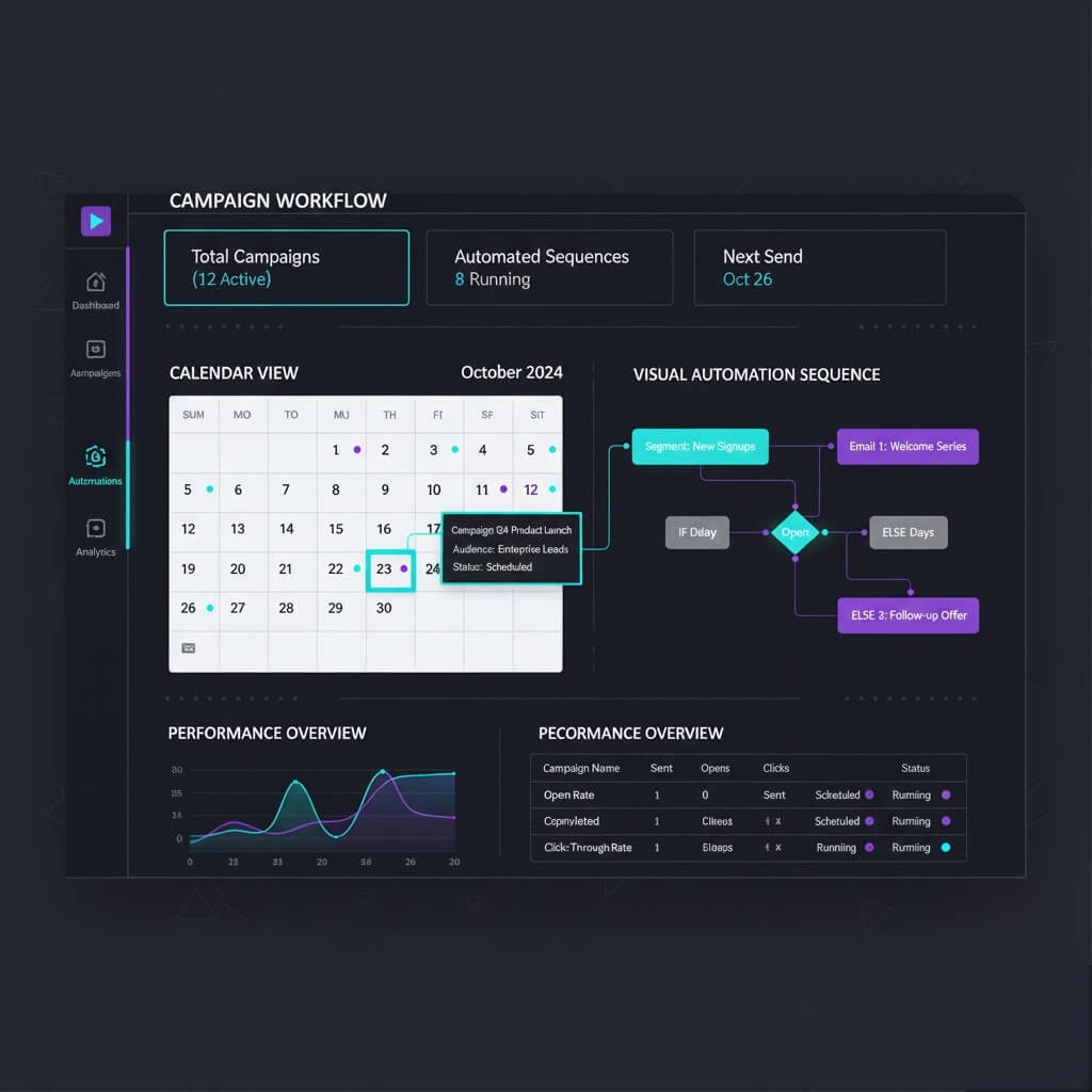 Email campaign management service with automation and analytics