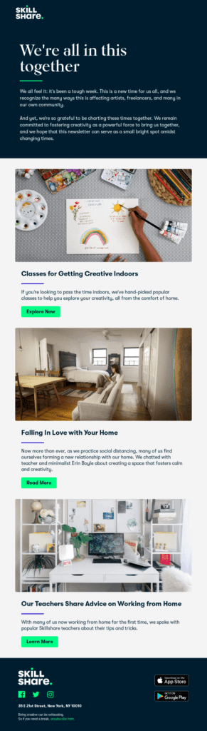 Skillshare Email Marketing Message Together