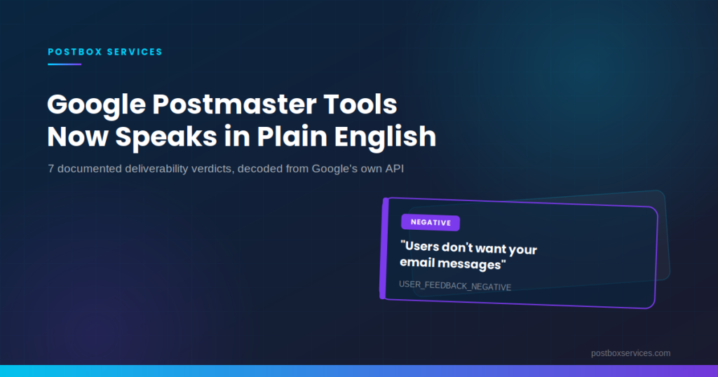 Google Postmaster Tools: New Plain-Language Deliverability Verdicts